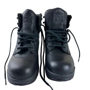 Timberland PRO Black Steel Toe Work Boots W 7 Slip Resistant Oil Resistant NWOT